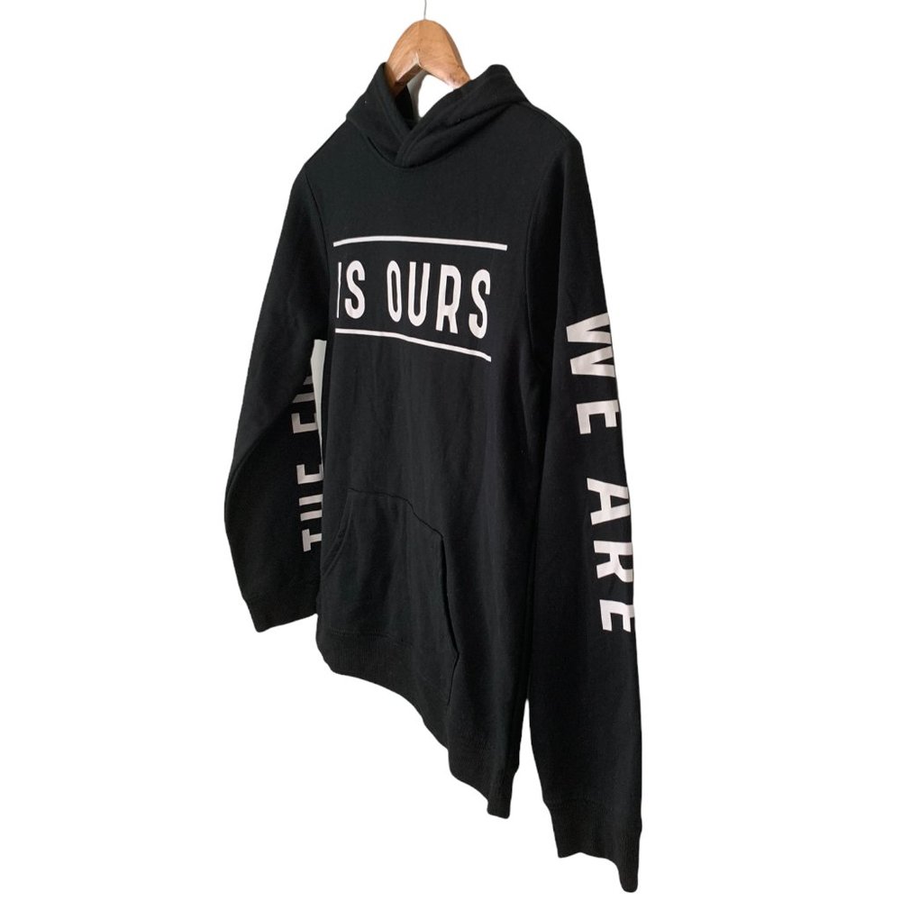Ideology Big Boys Black White Future-Printed Words Hoodie  Large - Picture 3 of 8